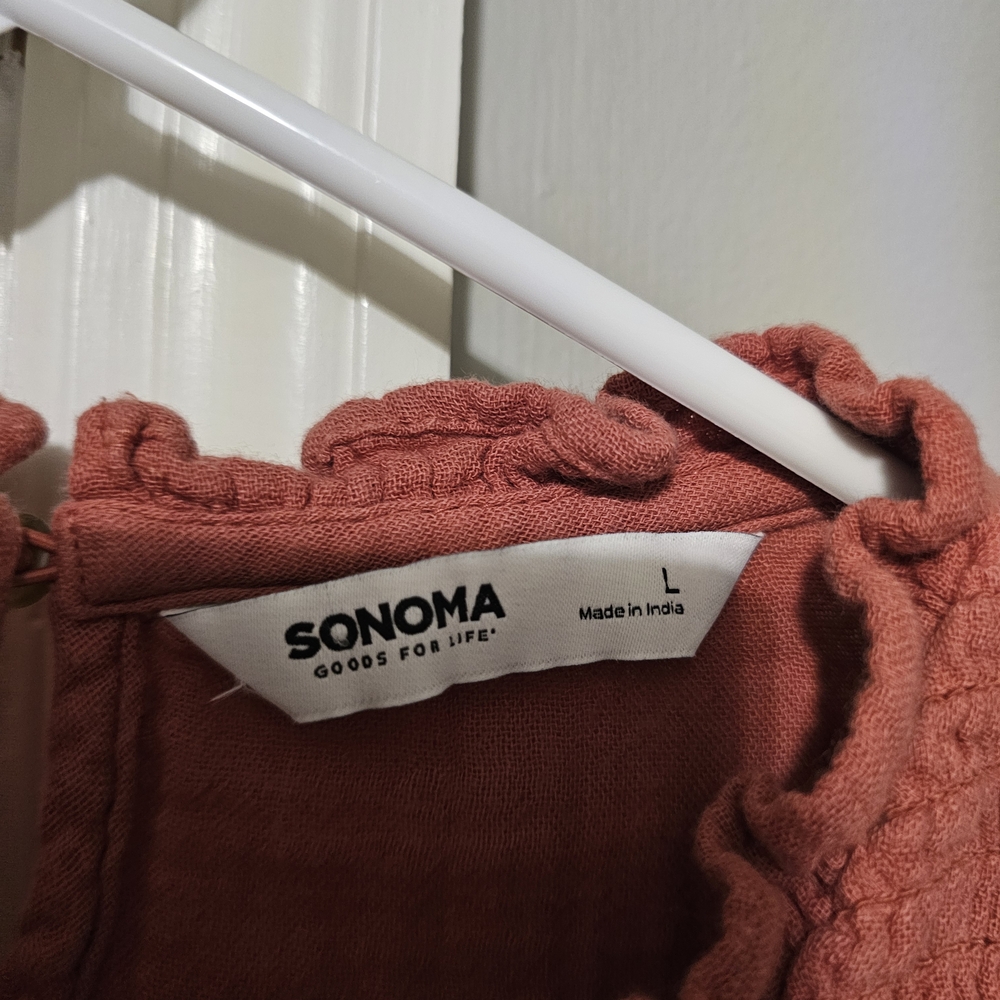 Sonoma Women's Terracotta Long Sleeve Blouse - Picture 6 of 6